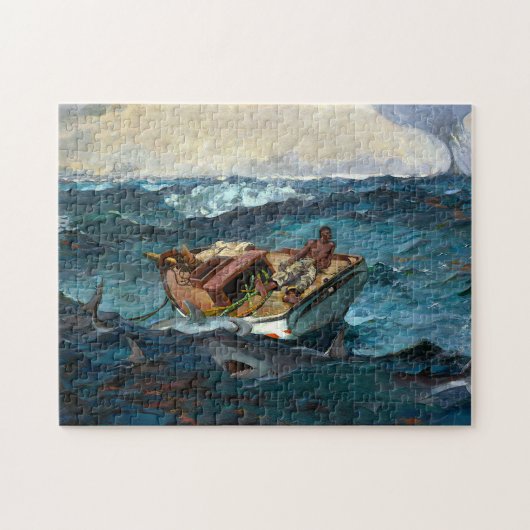Man Boat Sharks im Golfstrom von Winslow Homer Puzzle (Horizontal)