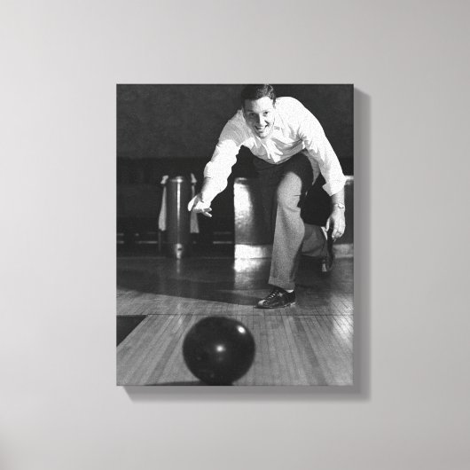 Man Bowling Leinwanddruck (Vorderseite)
