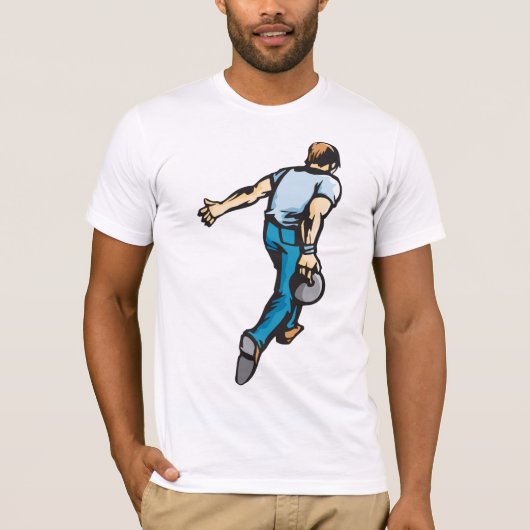 Man Bowling Mens T - Shirt (Vorderseite)