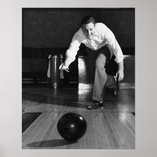 Man Bowling Poster (Vorne)