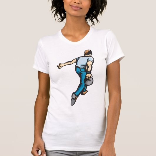 Man Bowling Womens T - Shirt (Vorderseite)