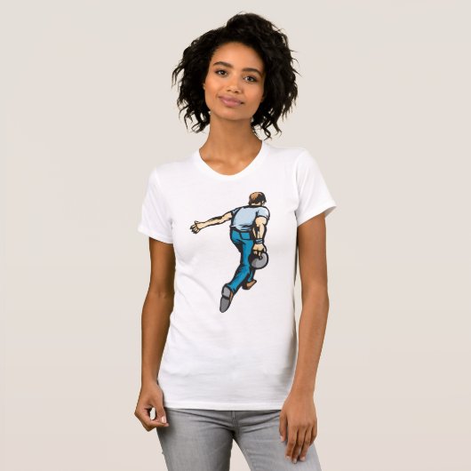 Man Bowling Womens T - Shirt (Vorne ganz)