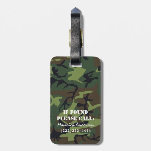 Man Camouflage Monogram Travel Gepäckanhänger (Rückseite vertikal)