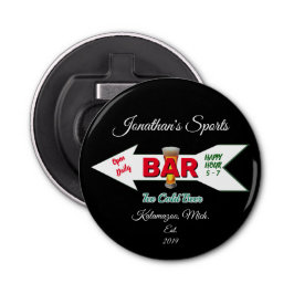 Man Cave Bar Beer Soda Button Magnetic Flaschenöffner