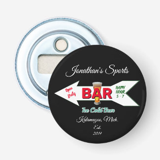 Man Cave Bar Beer Soda Button Magnetic Flaschenöffner