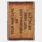 Man Cave Blanket PERSONALISIERT mit Ihrem Text Decke (Vorderseite Vertikal)