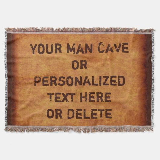 Man Cave Blanket PERSONALISIERT mit Ihrem Text Decke (Vorderseite)