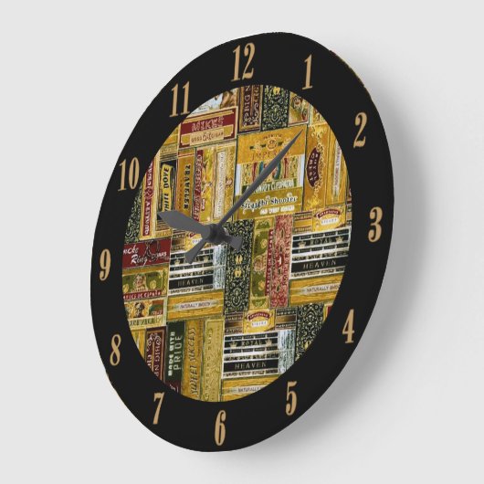 Man Cave Cigar Box Muster Große Wanduhr (Winkel)