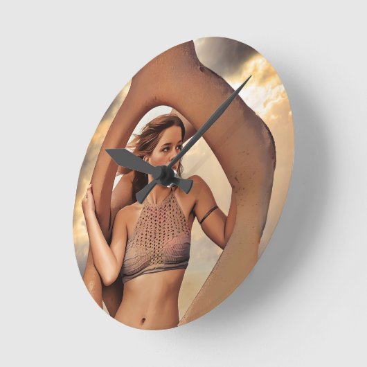 Man Cave Clock Runde Wanduhr (Winkel)