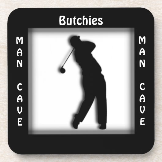 Man Cave CUSTOMIZE Golf Untersetzer (Vorderseite)