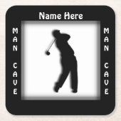 Man Cave CUSTOMIZE Golf Untersetzer (Vorderseite)