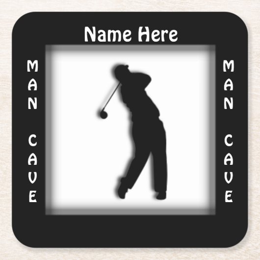 Man Cave CUSTOMIZE Golf Untersetzer (Vorderseite)