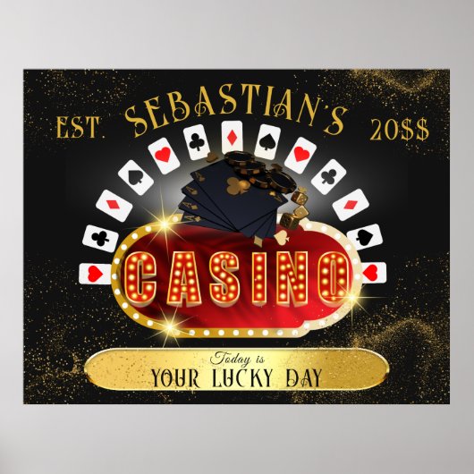 Man Cave Deco Game Poker Room Custom Casino Zeiche Poster (Vorne)