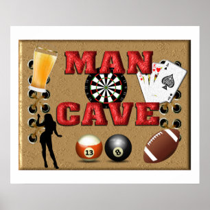 MAN CAVE DRINT POSTER