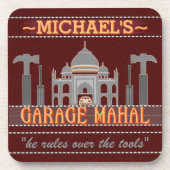 Man Cave Funny Garage Mahal Red | INDIVIDUELLE NAM Getränkeuntersetzer (Vorderseite)