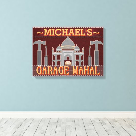 Man Cave Funny Garage Mahal Tools | Individuelle N Leinwanddruck (Insitu (Holzboden))