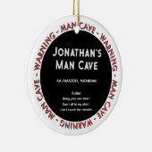 Man Cave Funny Warnungen & Rules Weihnachtsschmuck (Rechts)