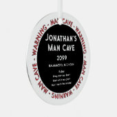 Man Cave Funny Warnungen & Rules Weihnachtsschmuck (Vorderseite Rechts)