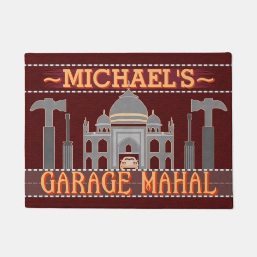 Man Cave Garage Mahal Funny Tools| Individuelle Na Fußmatte (Vorderseite)