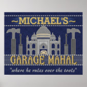 Man Cave Garage Mahal Funny Typ Spaß | Benutzerdef Poster (Vorne)