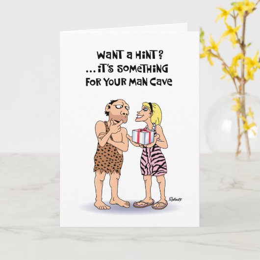 "Man Cave" Geburtstag Karte (Gelbe Blume)