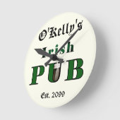 Man Cave Irish Pub Bar Tavern Wall Clock Runde Wanduhr (Winkel)