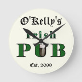 Man Cave Irish Pub Bar Tavern Wall Clock Runde Wanduhr (Vorderseite)