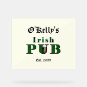 Man Cave Irish Pub Bar Taverne Akryllische Zeichen Acrylschild (Vorderseite)