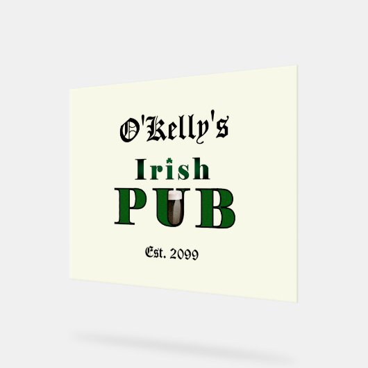 Man Cave Irish Pub Bar Taverne Akryllische Zeichen Acrylschild (Winkel)