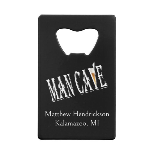 Man Cave Personalisiert Bottle Opener Geldbeutel Flaschenöffner (Rückseite)