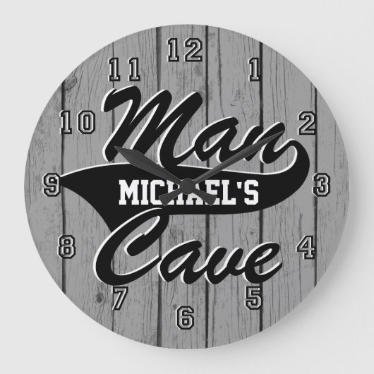 Man Cave personalize Große Wanduhr (Vorderseite)