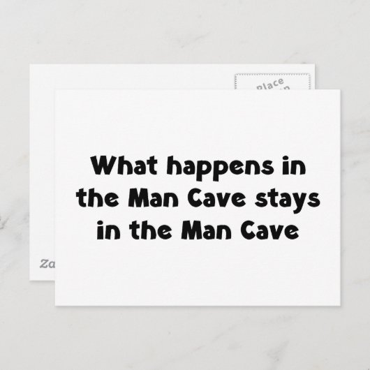 Man Cave Postkarte (Vorne/Hinten)