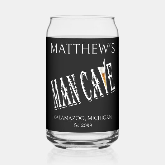Man Cave Pub Beer Can Brille Trinkbehälter Dosenglas (Rückseite)