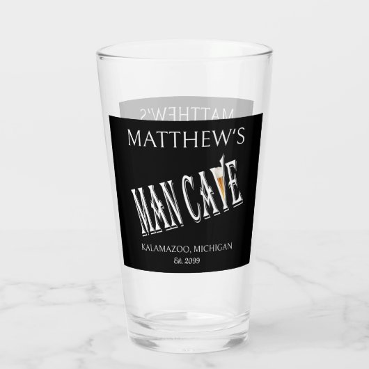 Man Cave Pub Pint Beer Soda Glasses Trinkbehälter Glas (Rückseite)