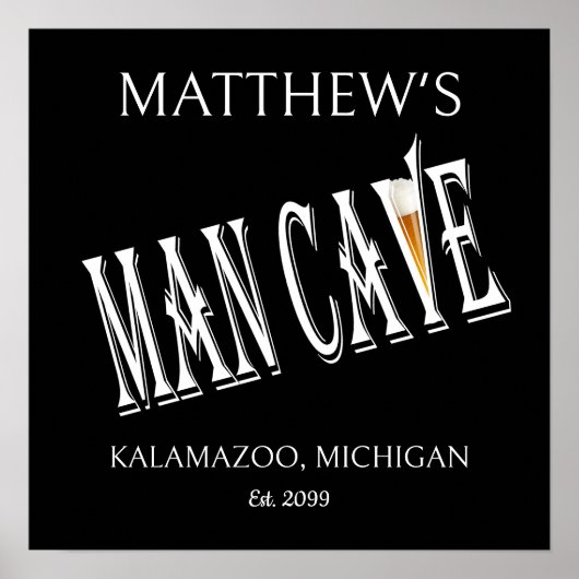 Man Cave Pub Poster Print Sign (Vorne)
