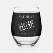 Man Cave Pub Stemless Wine Glasses Trinkbehälter Weinglas Ohne Stiel (Vorderseite)