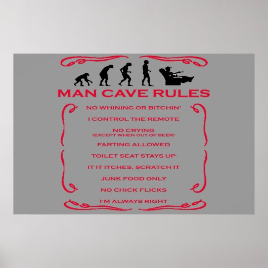 Man Cave Rules Poster (Vorne)