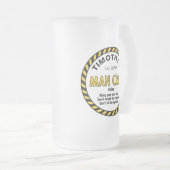 Man Cave Schild Kaution Band Mattglas Bierglas (VorderseiteRechts)