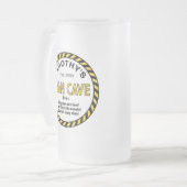 Man Cave Schild Kaution Band Mattglas Bierglas (Vorderseite Links)