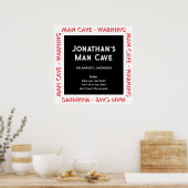 Man Cave Sign Warnungen & Rules Poster (Küche)