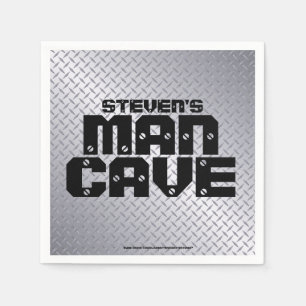 Man Cave Stainless Steel Diamond Plate Napkins Serviette