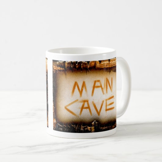 Man Cave Tan Schiefer Kaffeetasse (VorderseiteRechts)