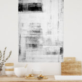 'Man Cave Worthy' Abstrakte Schwarz-Weiß-Kunst Poster (Küche)