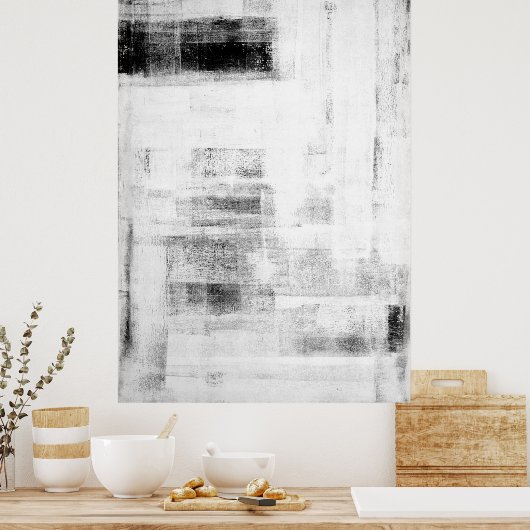 'Man Cave Worthy' Abstrakte Schwarz-Weiß-Kunst Poster (Küche)