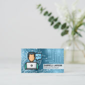 Man Coding | Circuit Board modern Visitenkarte (Stehend Vorderseite)