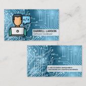 Man Coding | Circuit Board modern Visitenkarte (Vorne/Hinten)