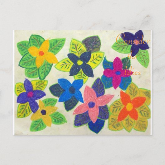 Man denke an das lilies-Buch Art John 13:34-35 Postkarte (Vorderseite)