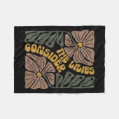 Man denke an die Lilies Boho Floral Christlich Rel Fleecedecke (Vorderseite (Horizontal))