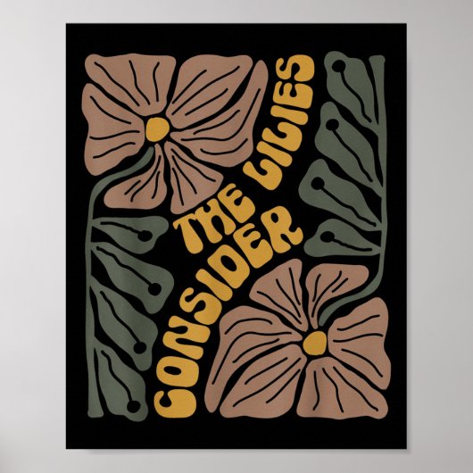 Man denke an die Lilies Boho Floral Christlich Rel Poster (Vorne)