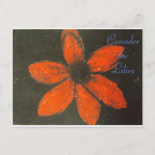 Man denke an die lililies-Schrift Art Romans 8:38- Postkarte